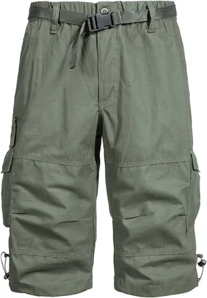 Muscularfit Cargo Shorts for Men Relaxed Fit Big and Tall Multi Pockets Solid Tooling Shorts Summer Fashion Athletic Shorts