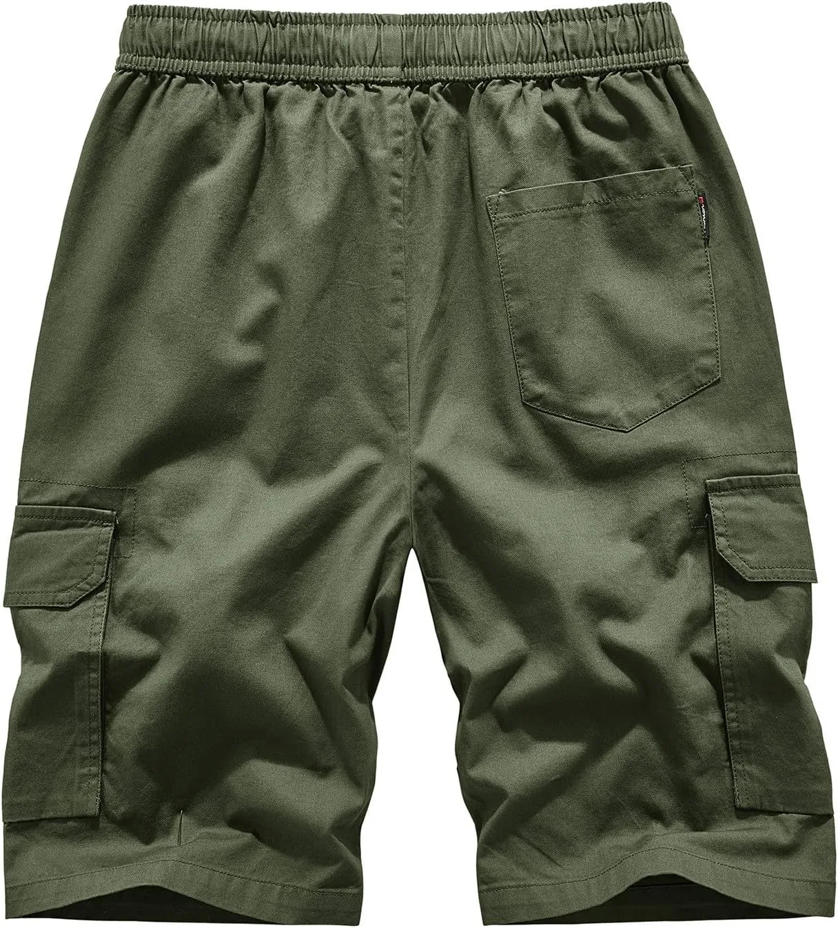 Muscularfit Mens Cotton Cargo Shorts with Pockets Drawstring Elastic Waist Camouflage Shorts Regular Fit Camo Athletic Shorts