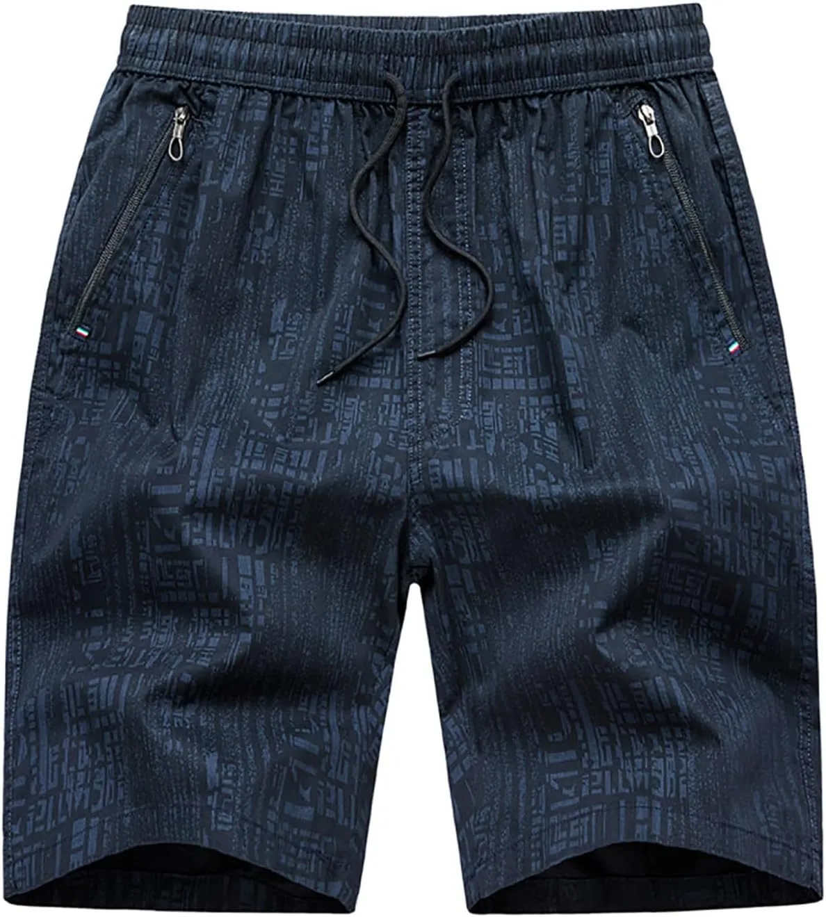 Muscularfit Mens Shorts Casual Stretch Cotton Drawstring Shorts Loose Fit Zipper Pockets Athletic Shorts Summer Beach Shorts