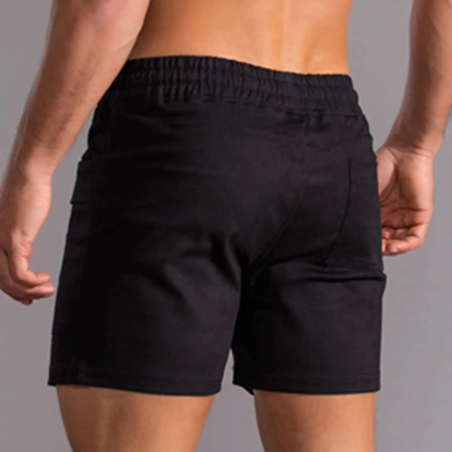 Muscularfit Mens Shorts Casual Stretch Waist Cotton Shorts Multi Pocket Drawstring Elastic Waist Cargo Shorts Regular Shorts