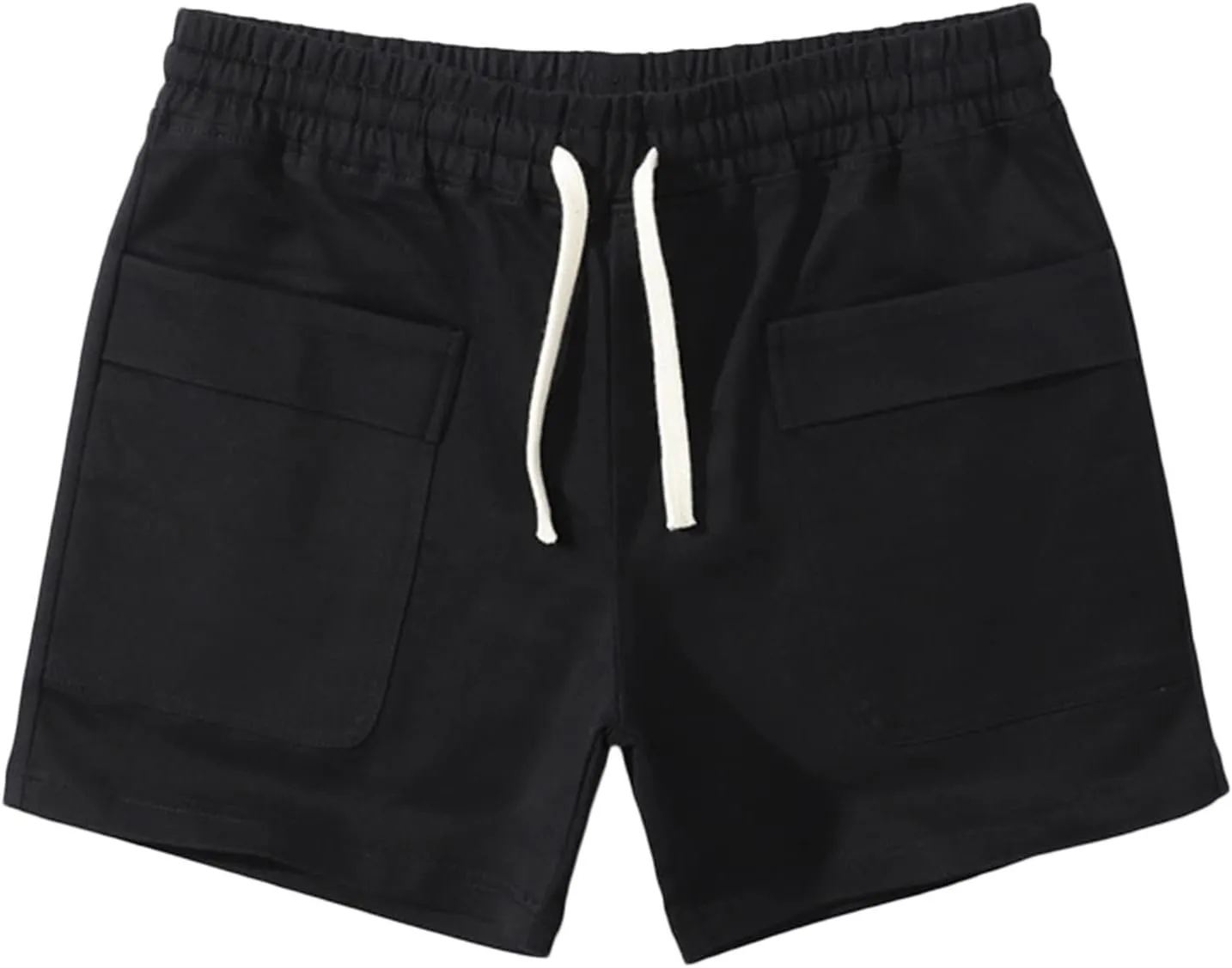 Muscularfit Mens Shorts Casual Stretch Waist Cotton Shorts Multi Pocket Drawstring Elastic Waist Cargo Shorts Regular Shorts
