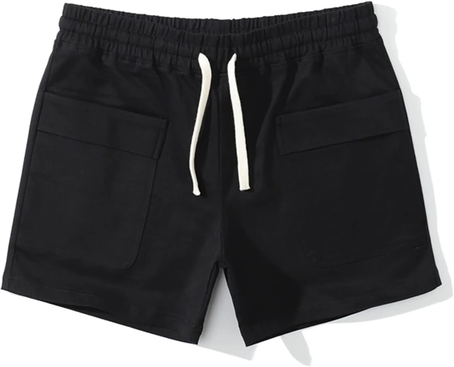 Muscularfit Mens Shorts Casual Stretch Waist Cotton Shorts Multi Pocket Drawstring Elastic Waist Cargo Shorts Regular Shorts