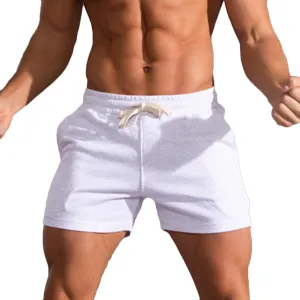 Muscularfit Mens Workout Shorts Summer Causal Elastic Waist Drawstring Cotton Shorts Loose Fit Athletic Gym Jogging Shorts