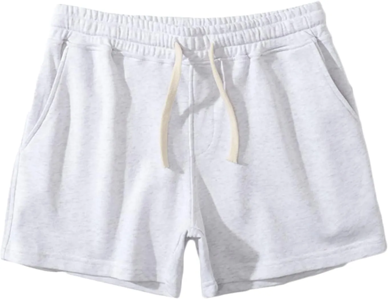 Muscularfit Mens Workout Shorts Summer Causal Elastic Waist Drawstring Cotton Shorts Loose Fit Athletic Gym Jogging Shorts