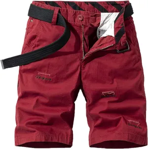 Muscularfit Shorts Men Casual Summer Buckle Zipper Cargo Shorts With Pockets Lightweight Solid Gym Workout Sweat Shorts 2024