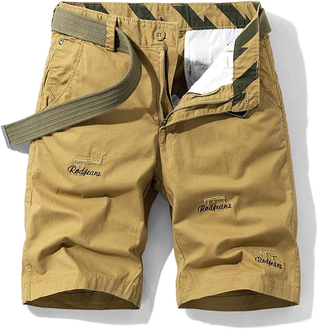 Muscularfit Shorts Men Casual Summer Buckle Zipper Cargo Shorts With Pockets Lightweight Solid Gym Workout Sweat Shorts 2024