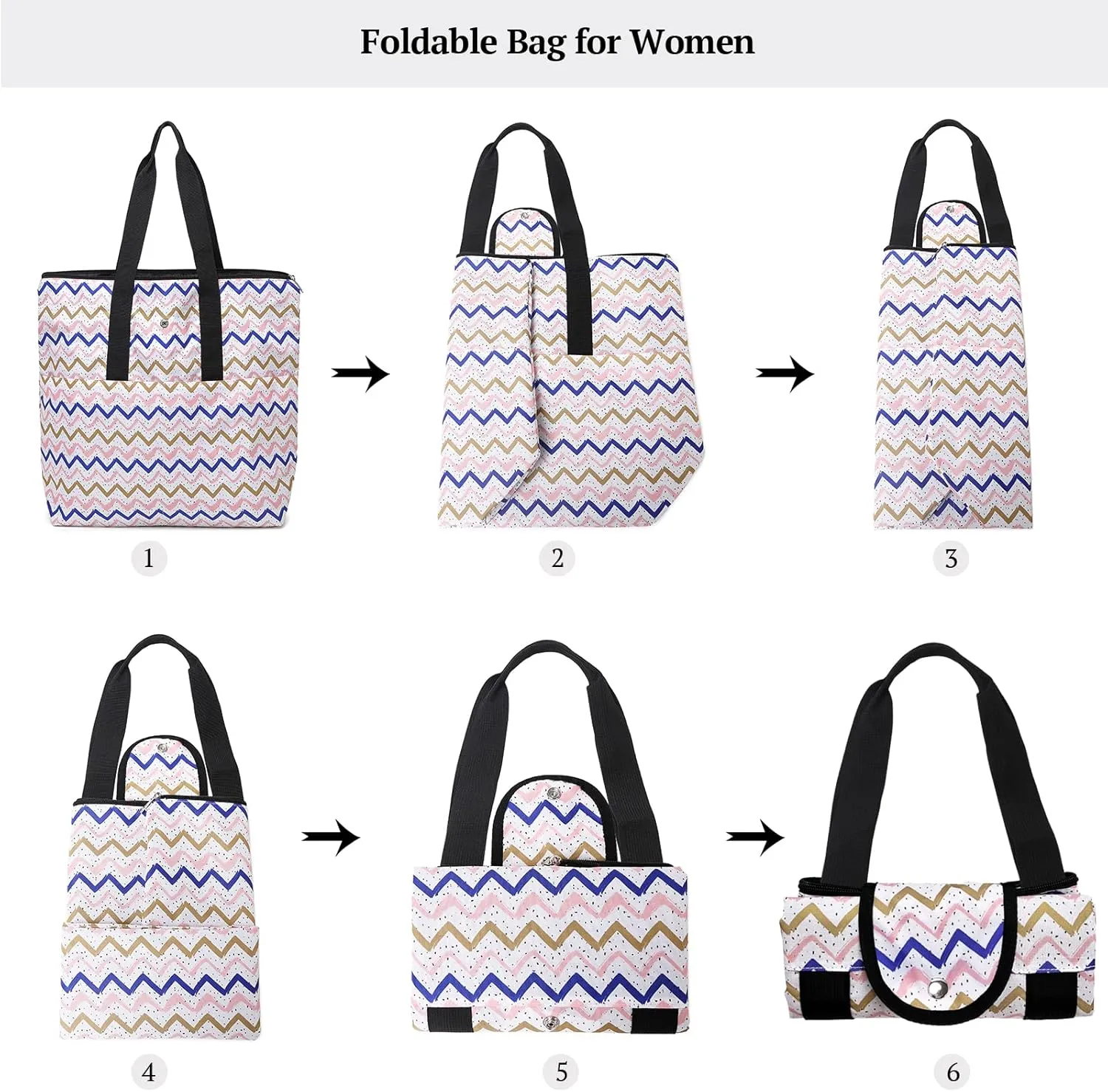 mygreen Foldable Work Tote Bags For Women Large Tote Travel Bag, Nurse Bag, Teacher Bag, Mom Bag