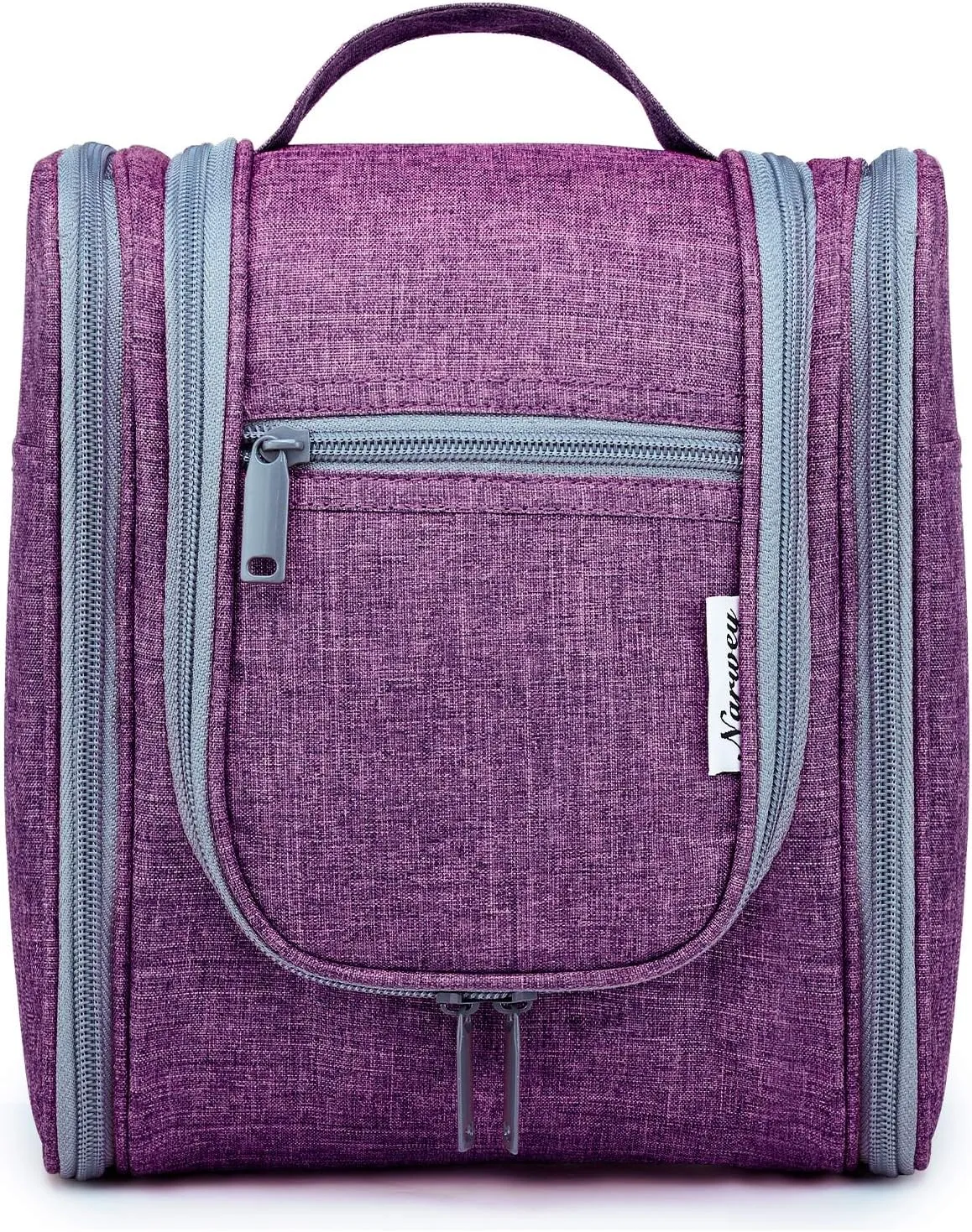 Narwey Small Hanging Toiletry Bag Women Travel Makeup Bag Organizer Toiletries Bag for Travel Size Essentials Accessories Cosmetics (Medium, Dark Purple)