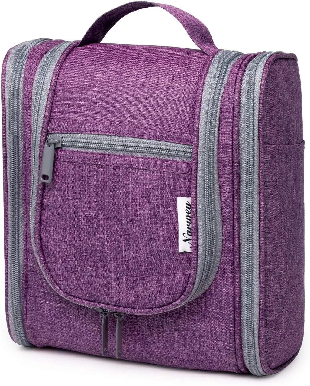 Narwey Small Hanging Toiletry Bag Women Travel Makeup Bag Organizer Toiletries Bag for Travel Size Essentials Accessories Cosmetics (Medium, Dark Purple)