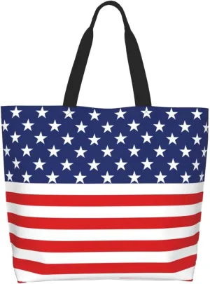 National Flag Tote Bag For Women Men, Extra Large Shoulder Tote Bag For Beach Travel Gym Grocery Shopping