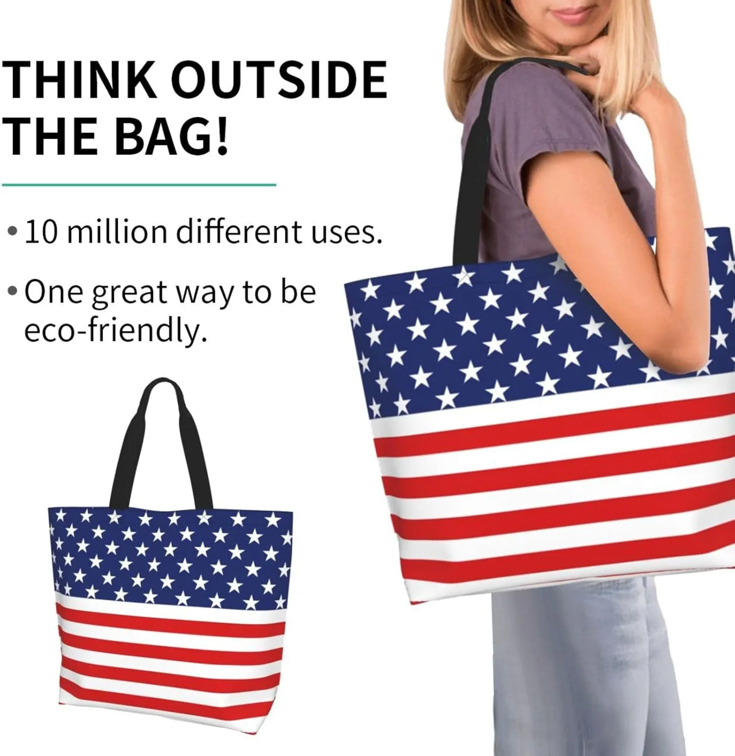 National Flag Tote Bag For Women Men, Extra Large Shoulder Tote Bag For Beach Travel Gym Grocery Shopping