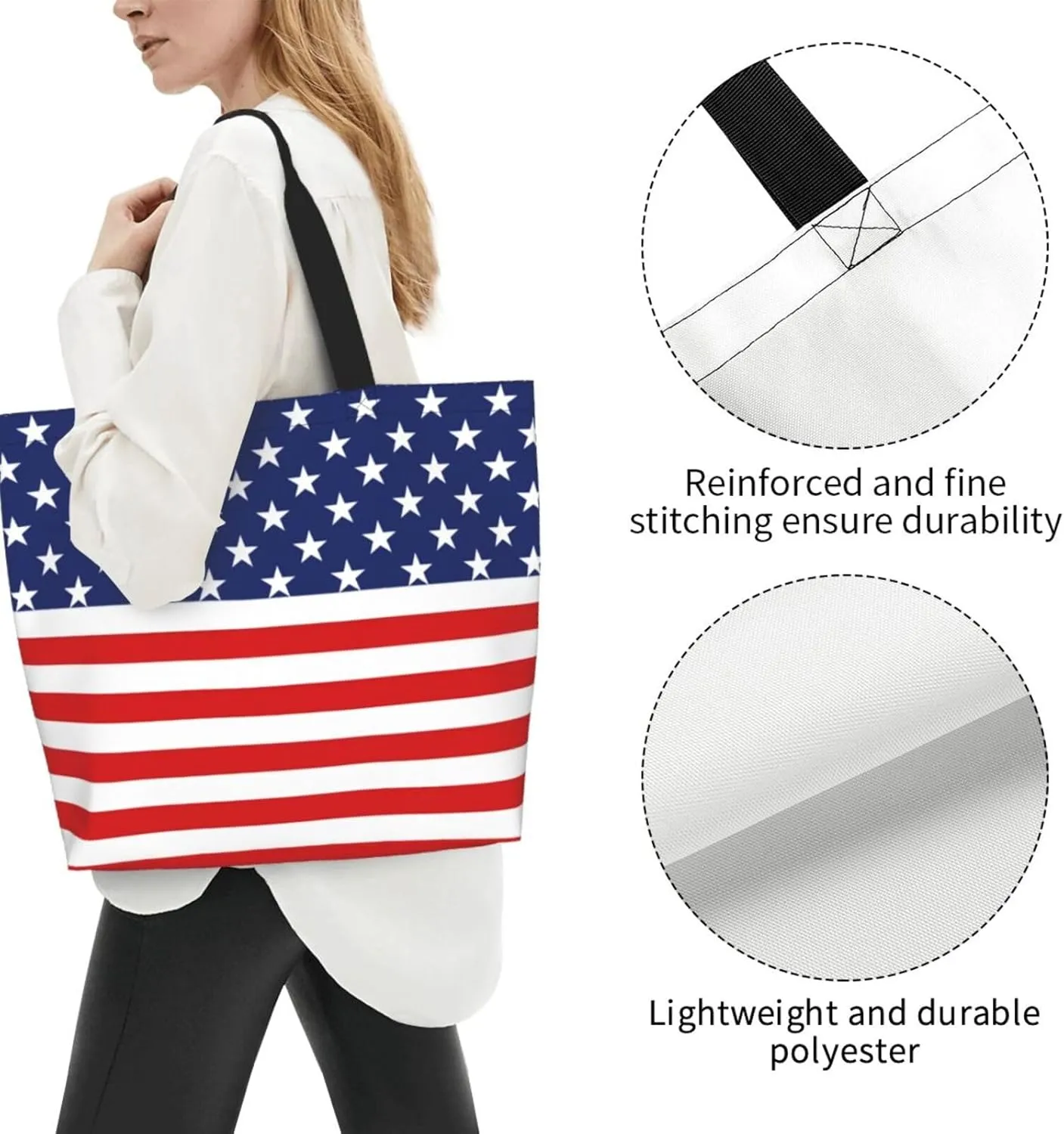 National Flag Tote Bag For Women Men, Extra Large Shoulder Tote Bag For Beach Travel Gym Grocery Shopping