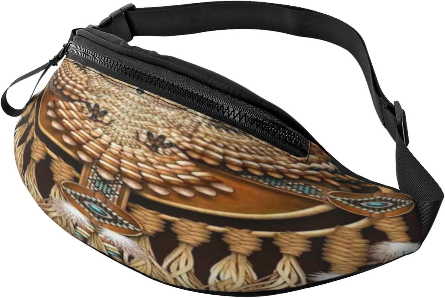 Native American Falcon Mandala Waist Packs Unisex Adjustable Shoulder Strap Messenger Bag Sports Travel Running Leisure Waist Bag