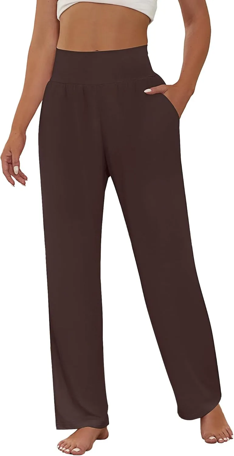 Neer 3 Pcs Women's Wide Leg Yoga Pant Comfy Loose High Waist Lounge Waist Lounge Casual Athletic Workout Joggers Apparel