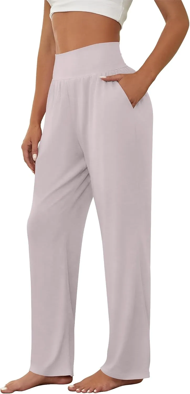 Neer 3 Pcs Women's Wide Leg Yoga Pant Comfy Loose High Waist Lounge Waist Lounge Casual Athletic Workout Joggers Apparel