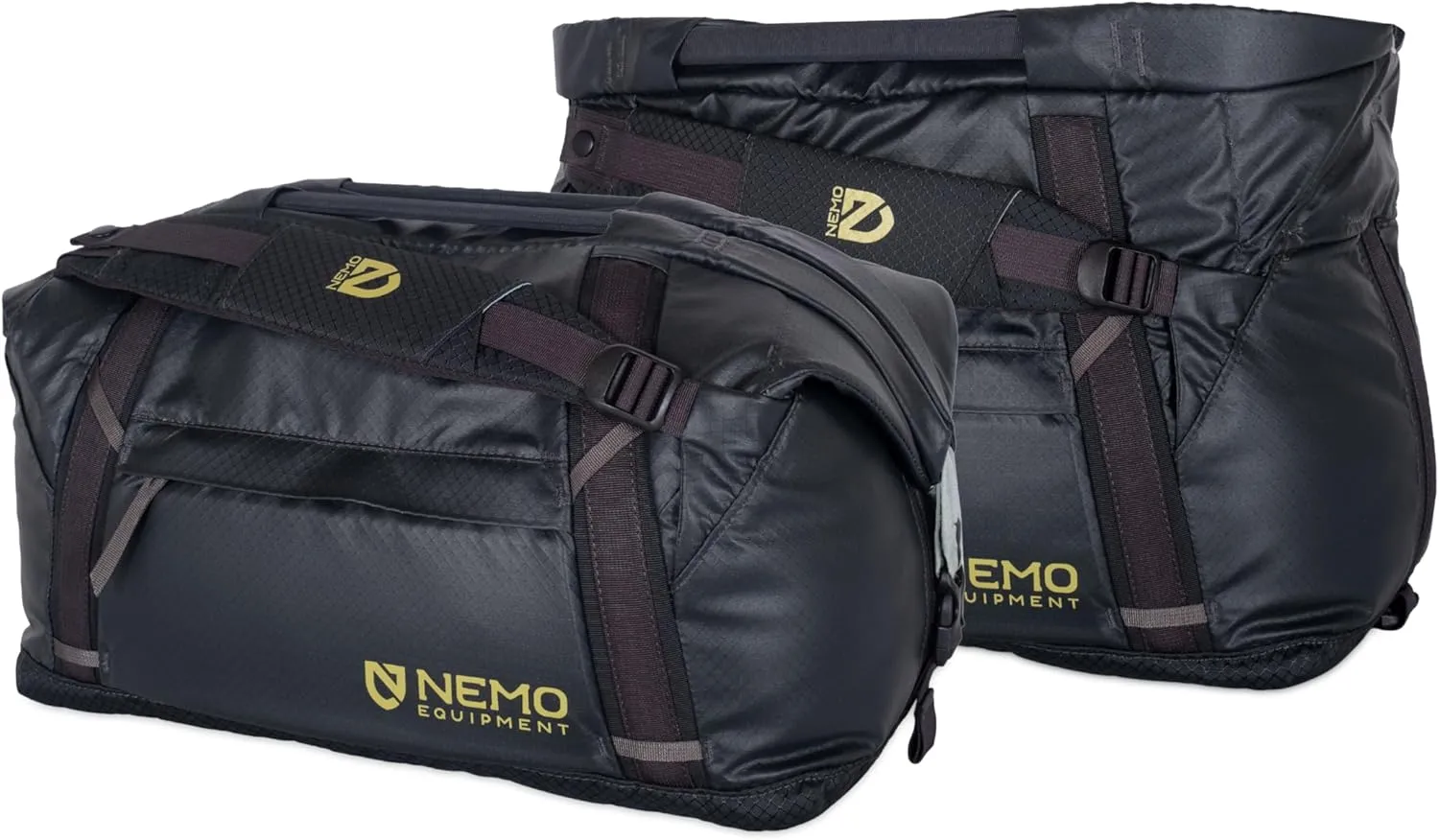 NEMO Equipment Double Haul Convertible Duffel & Tote Bag – Water-Resistant Gear Bag with Backpack Straps - 30L - Black