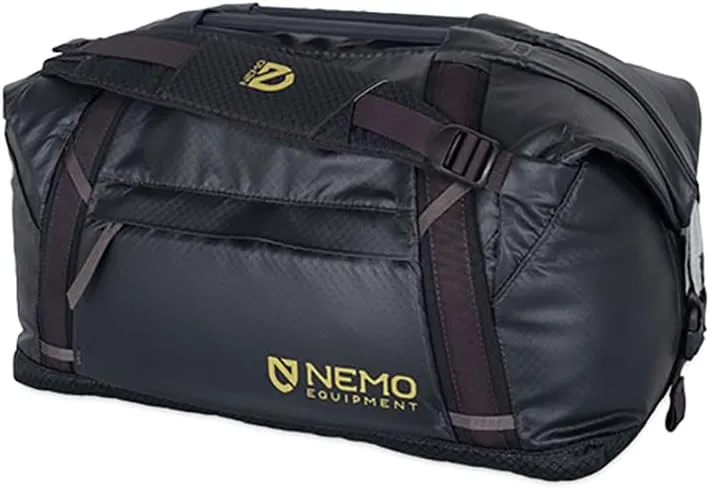 NEMO Equipment Double Haul Convertible Duffel & Tote Bag – Water-Resistant Gear Bag with Backpack Straps - 30L - Black