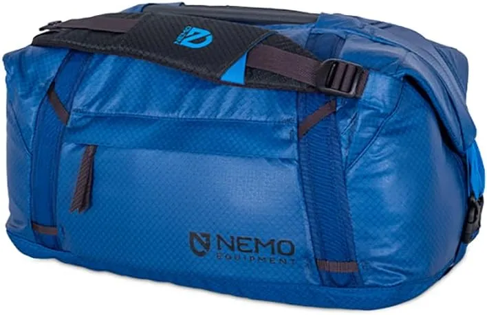 NEMO Equipment Double Haul Convertible Duffel & Tote Bag – Water-Resistant Gear Bag with Backpack Straps - 30L - Lake