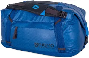 NEMO Equipment Double Haul Convertible Duffel & Tote Bag – Water-Resistant Gear Bag with Backpack Straps - 30L - Lake