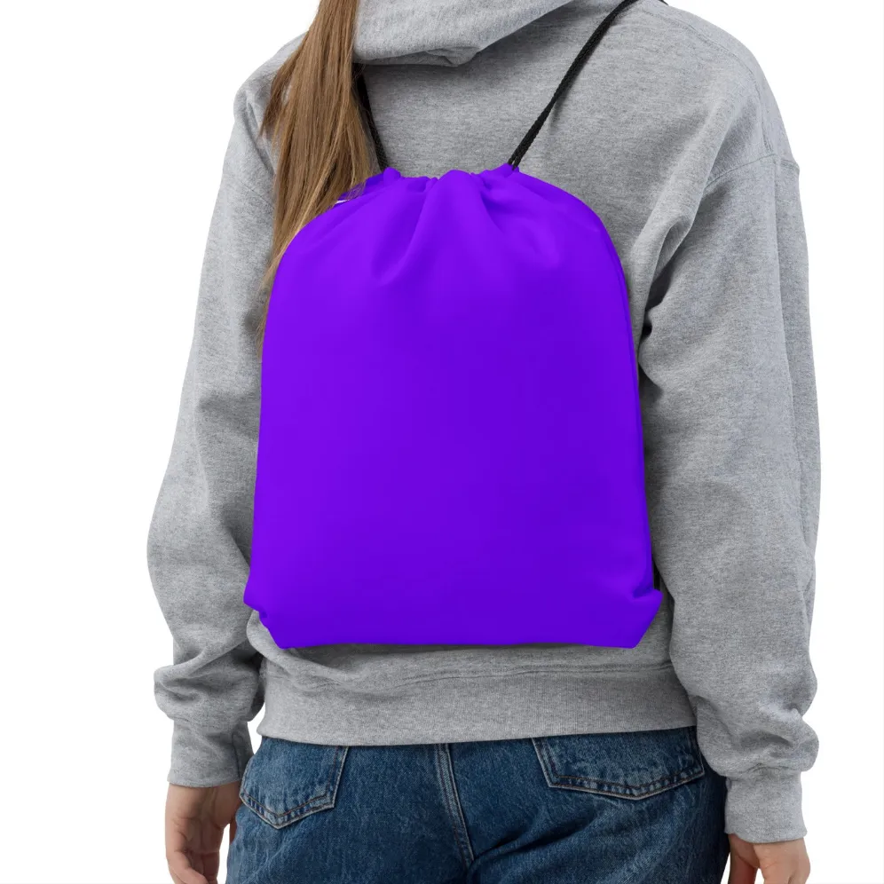 Neon Purple Drawstring Bag