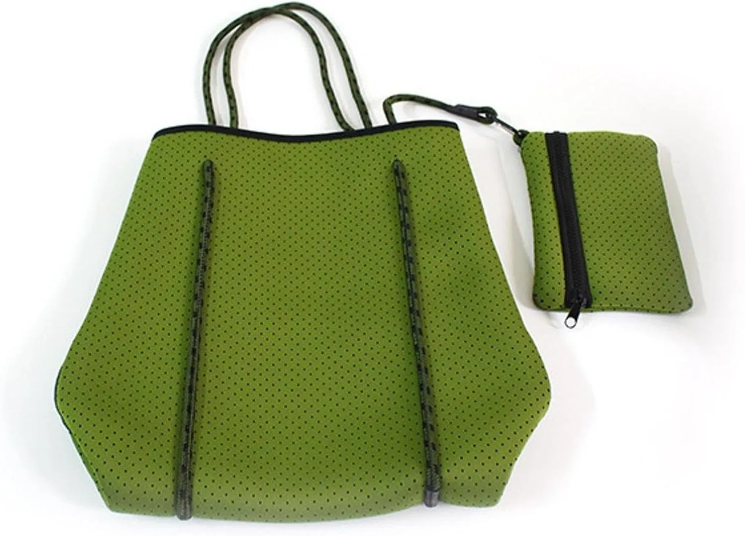 Neoprene Bag Pool Bag with Small Purse Water Resistant Beach Tote Bag Holes Handbag for Traveling Summer Shopping Gym