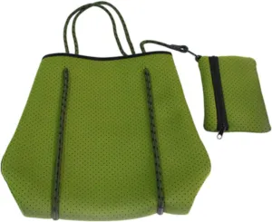 Neoprene Bag Pool Bag with Small Purse Water Resistant Beach Tote Bag Holes Handbag for Traveling Summer Shopping Gym