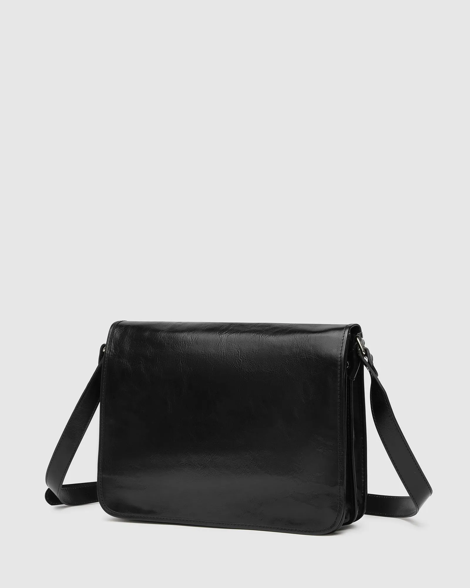 Nero Black - Leather Messenger Double Compartment