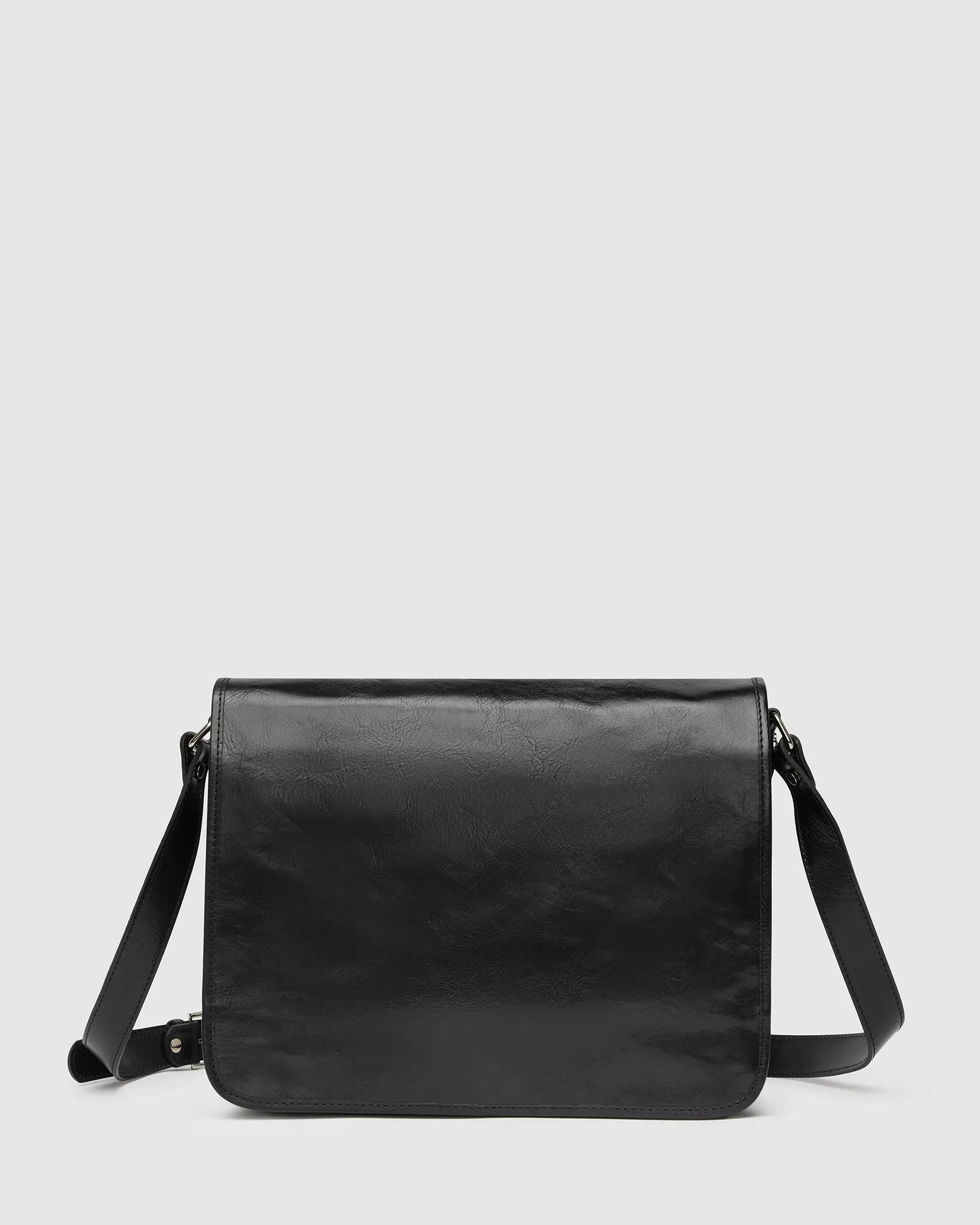 Nero Black - Leather Messenger Double Compartment