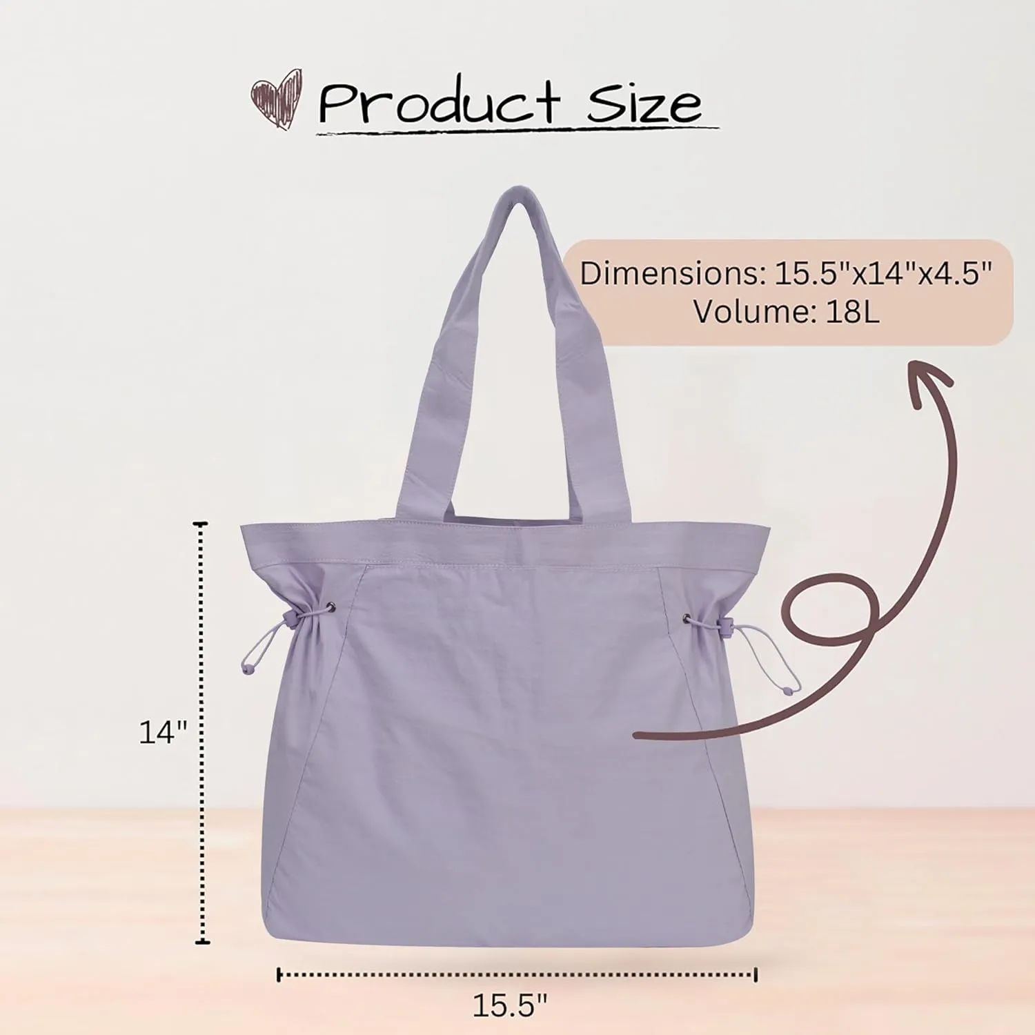 NGIL Side-Cinched Weekender Shopper Tote Bag, Large Yoga Tote Bag for Women, Shoulder Gym Tote, Nurse Essential for Work