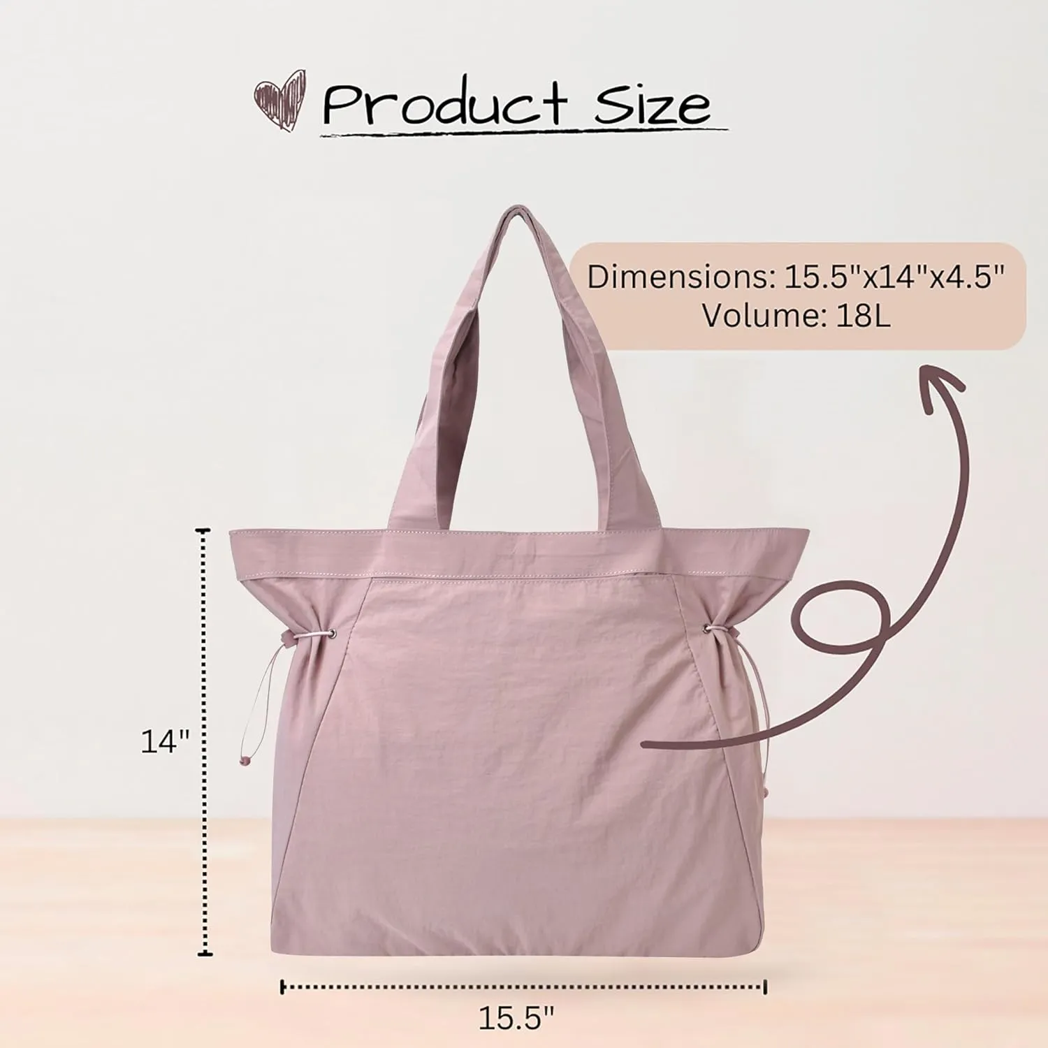 NGIL Side-Cinched Weekender Shopper Tote Bag, Large Yoga Tote Bag for Women, Shoulder Gym Tote, Nurse Essential for Work