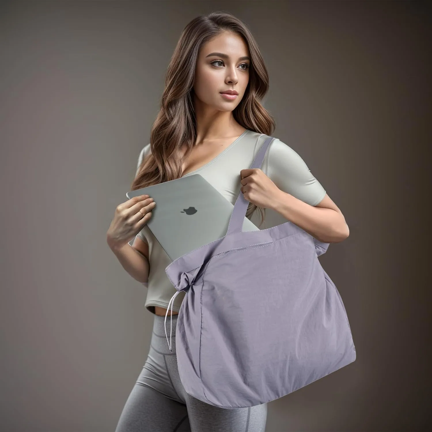 NGIL Side-Cinched Weekender Shopper Tote Bag, Large Yoga Tote Bag for Women, Shoulder Gym Tote, Nurse Essential for Work