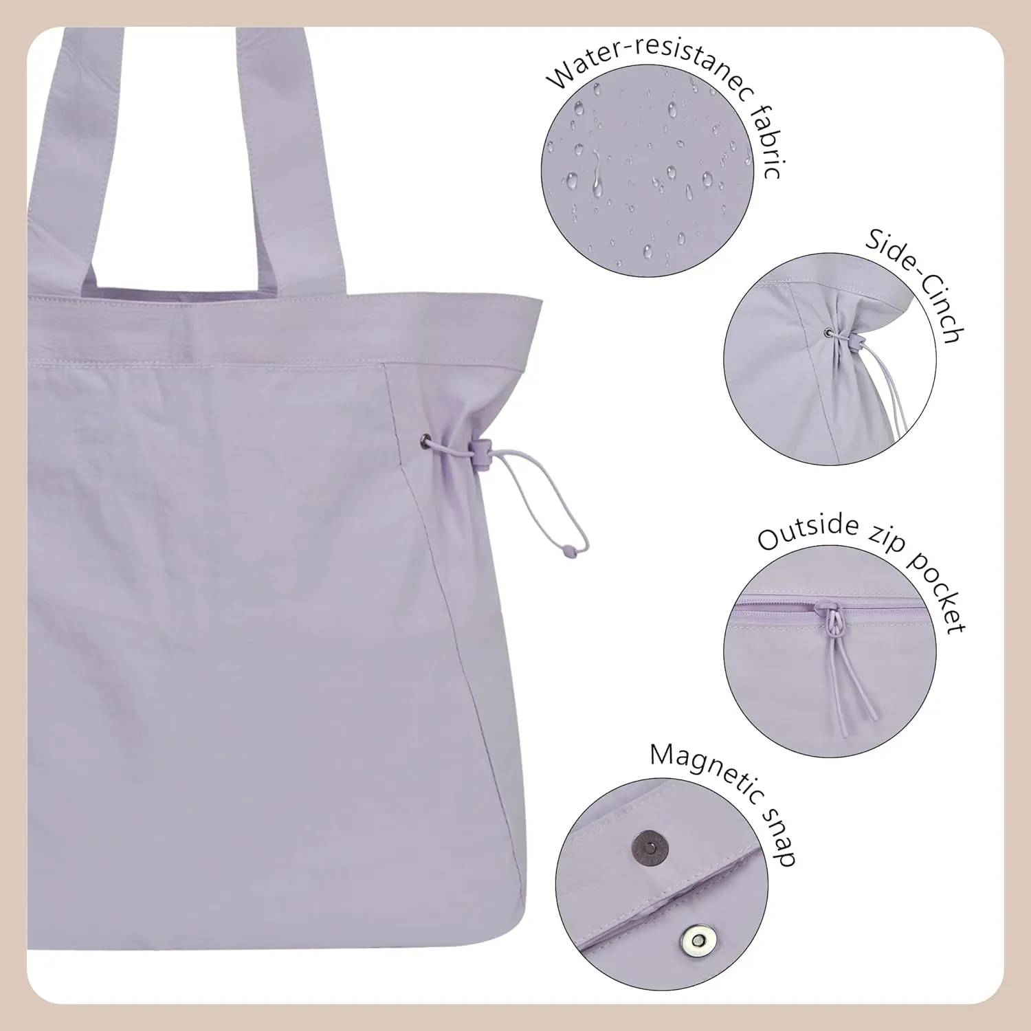 NGIL Side-Cinched Weekender Shopper Tote Bag, Large Yoga Tote Bag for Women, Shoulder Gym Tote, Nurse Essential for Work