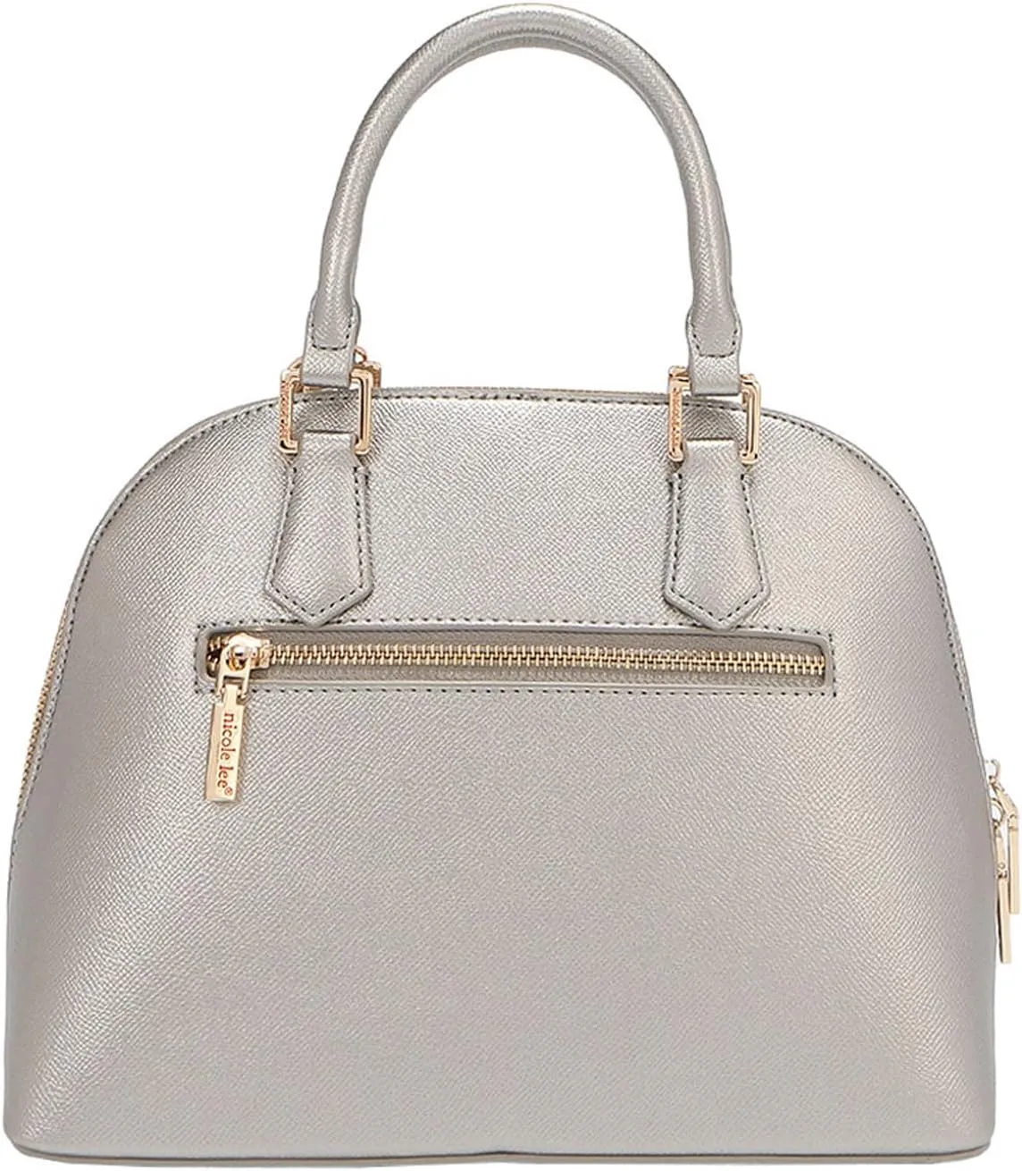 Nicole Lee Dome Satchel, Vegan Leather, Laser-cut Floral Pattern