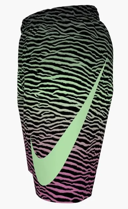 Nike Boys' Tiger Fade 7” Volley Swim Shorts, Black/Green/Pink