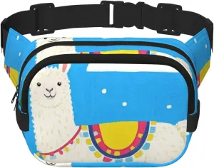 No Drama Llama Print Women's waist belt bag, fashionable waist bag, crossbody bag with adjustable shoulder strap