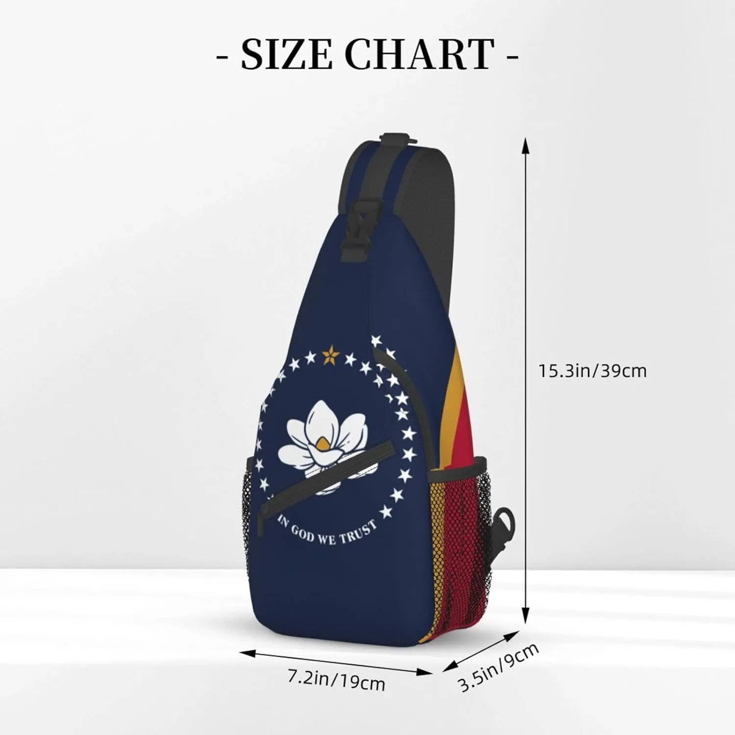 North Carolina State Flag Print Small Backpack Sling Bag For Women Men, Chest Bag Daypack Crossbody For Travel Sport