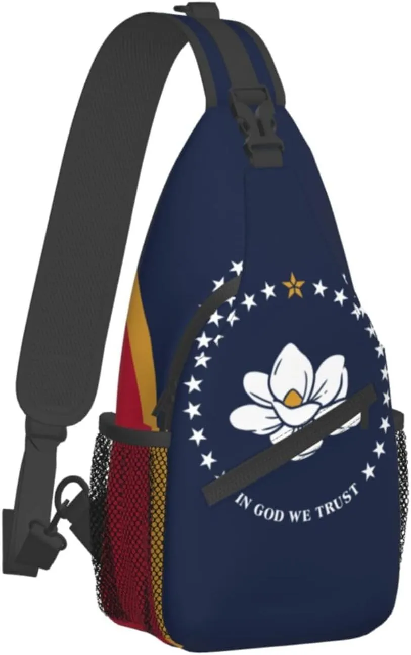 North Carolina State Flag Print Small Backpack Sling Bag For Women Men, Chest Bag Daypack Crossbody For Travel Sport