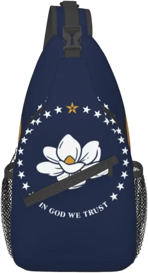 North Carolina State Flag Print Small Backpack Sling Bag For Women Men, Chest Bag Daypack Crossbody For Travel Sport