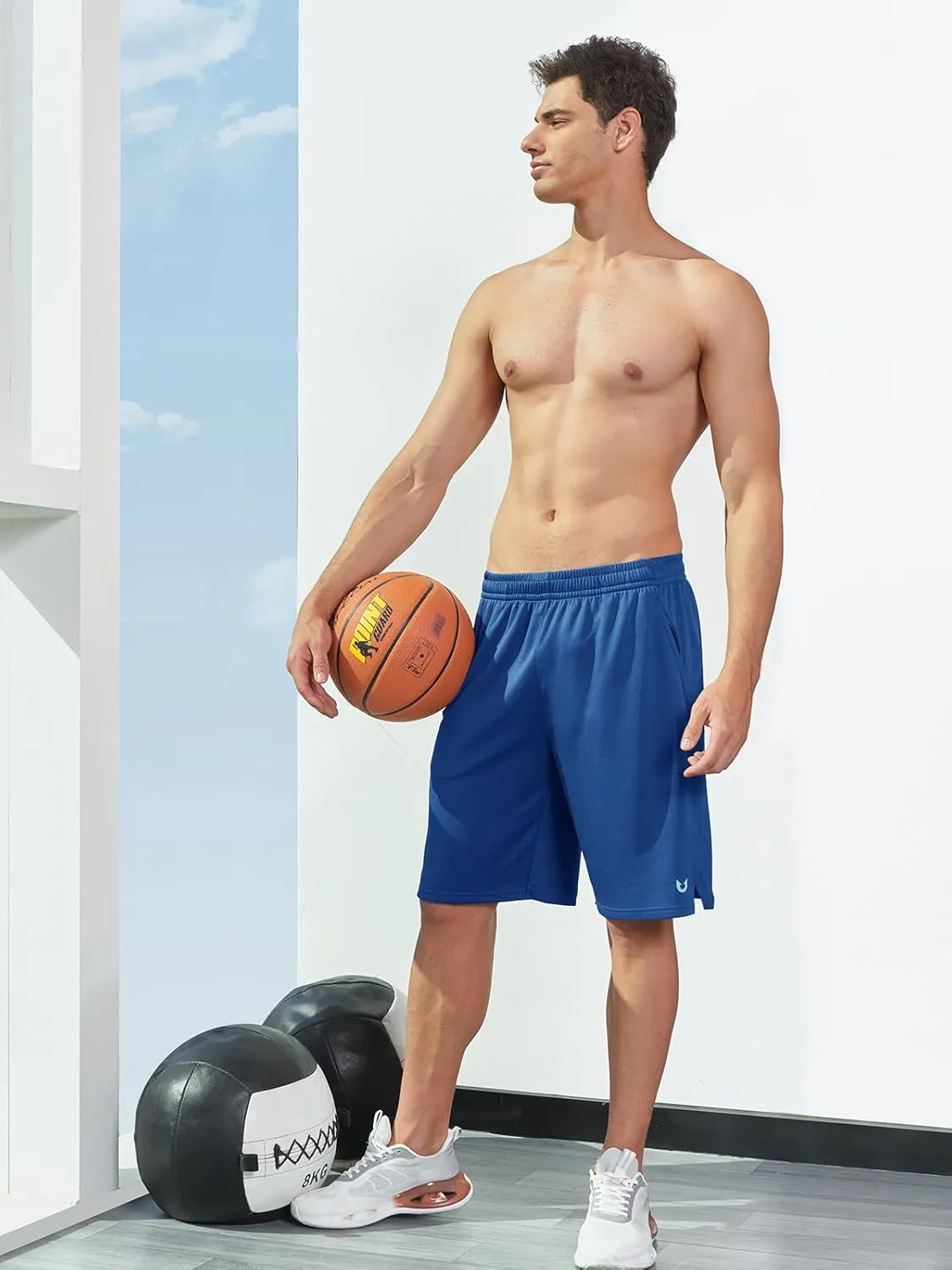 NORTHYARD Men's 10" Athletic Basketball Shorts with Zipper Pockets Quick Dry Lightweight Running Workout Gym Tennis Shorts