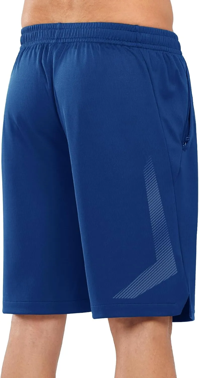NORTHYARD Men's 10" Athletic Basketball Shorts with Zipper Pockets Quick Dry Lightweight Running Workout Gym Tennis Shorts
