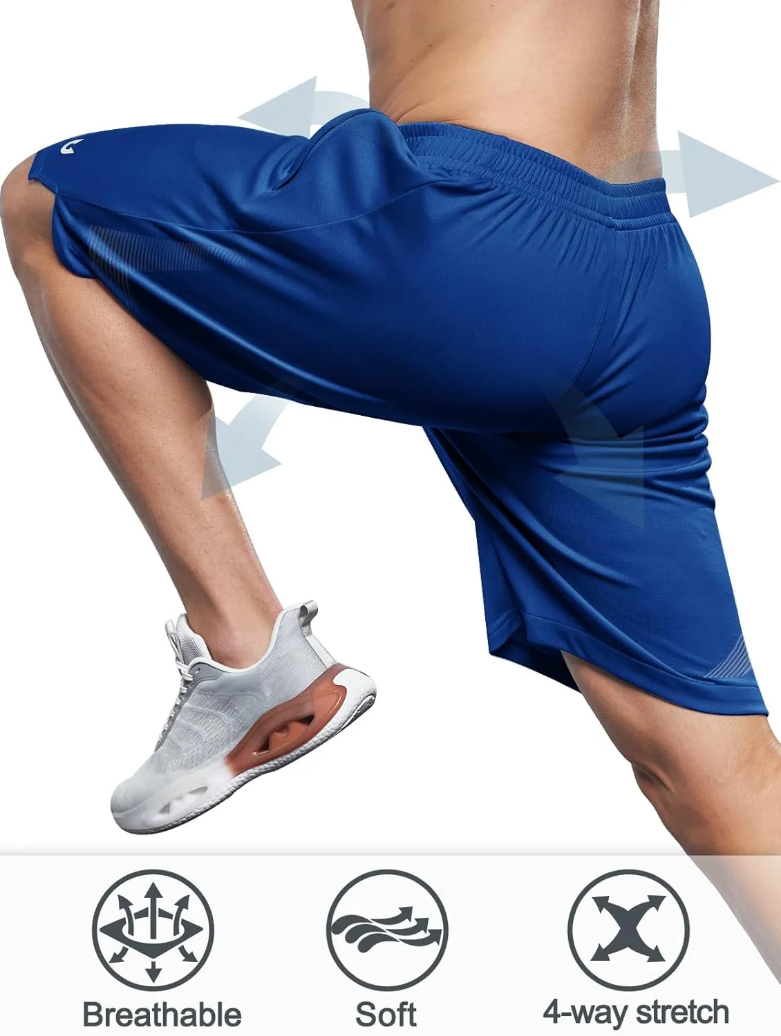 NORTHYARD Men's 10" Athletic Basketball Shorts with Zipper Pockets Quick Dry Lightweight Running Workout Gym Tennis Shorts