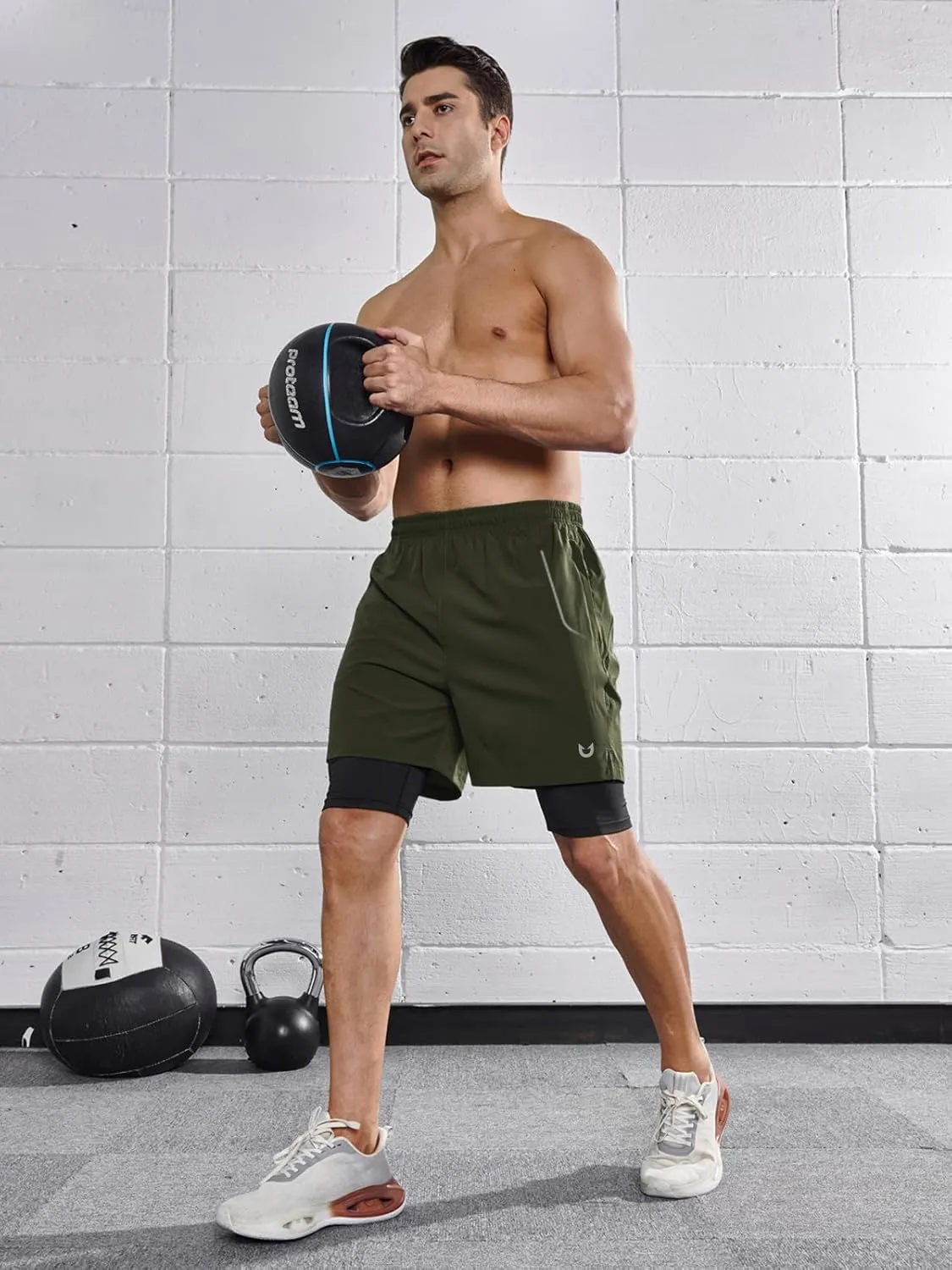 NORTHYARD Men's 2 in 1 Workout Shorts 5" Running Athletic Quick Dry Shorts Gym Sports Basketball Tennis with Phone Pockets