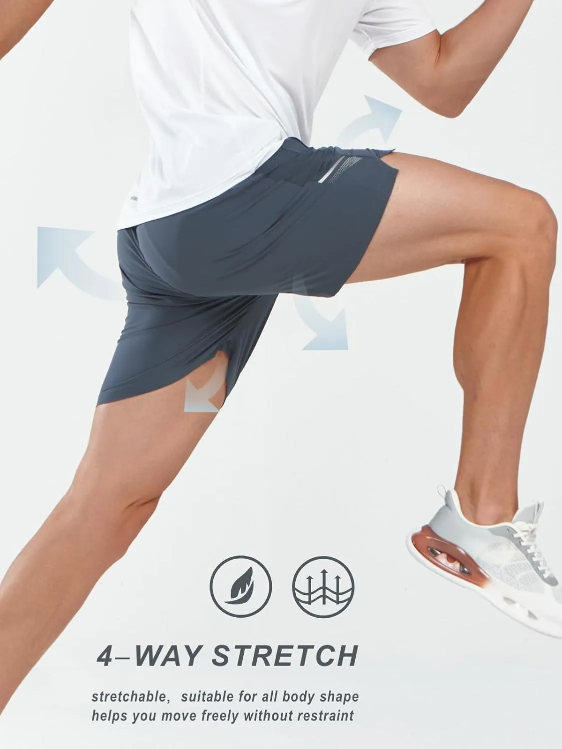 NORTHYARD Men's Athletic Running Shorts 5" Quick Dry Lightweight with Zip Pockets Gym Workout Active