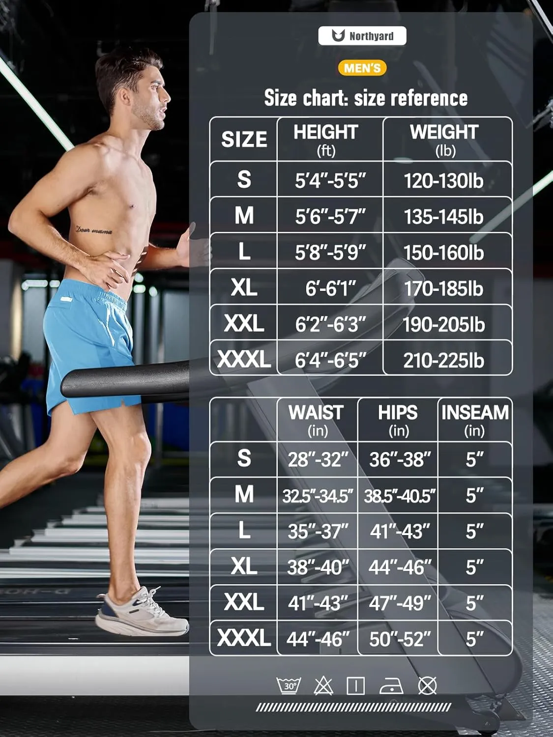 NORTHYARD Men's Running Athletic Shorts 5"/ 7"/ 9" Workout Gym Short Tennis Quick Dry Active Sport Hiking Basketball