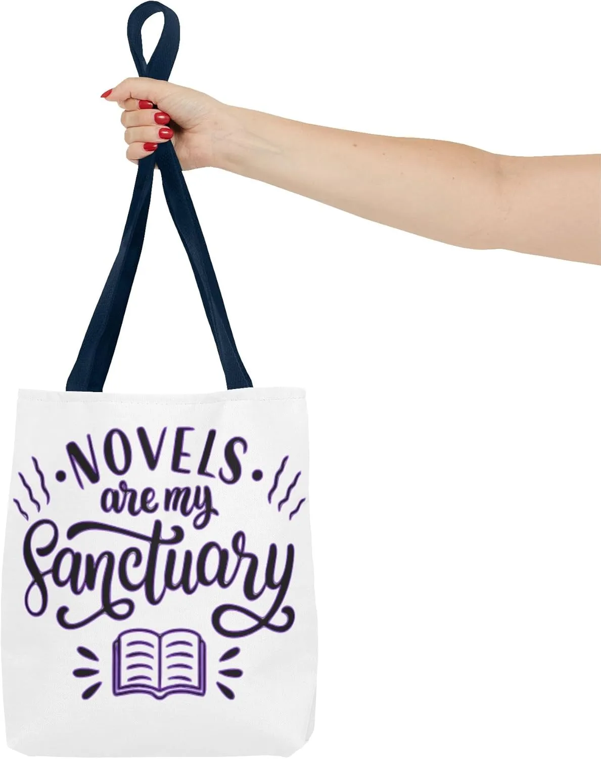 Novels are My Sanctuary Tote Bag - Perfect for Book Lovers & Readers