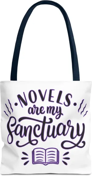 Novels are My Sanctuary Tote Bag - Perfect for Book Lovers & Readers