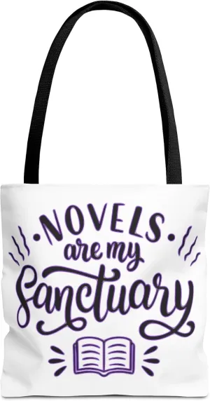 Novels are My Sanctuary Tote Bag - Perfect for Book Lovers & Readers