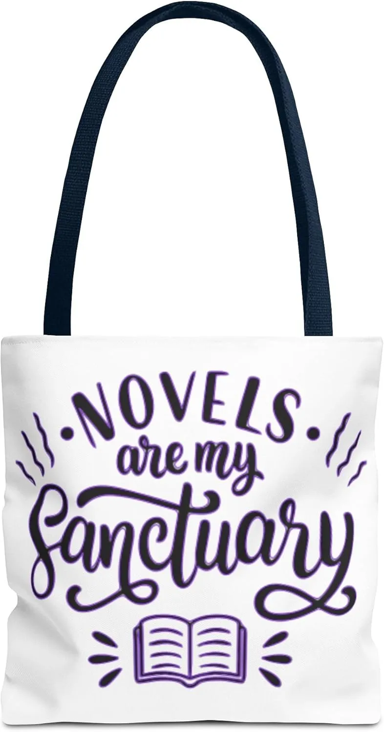 Novels are My Sanctuary Tote Bag - Perfect for Book Lovers & Readers