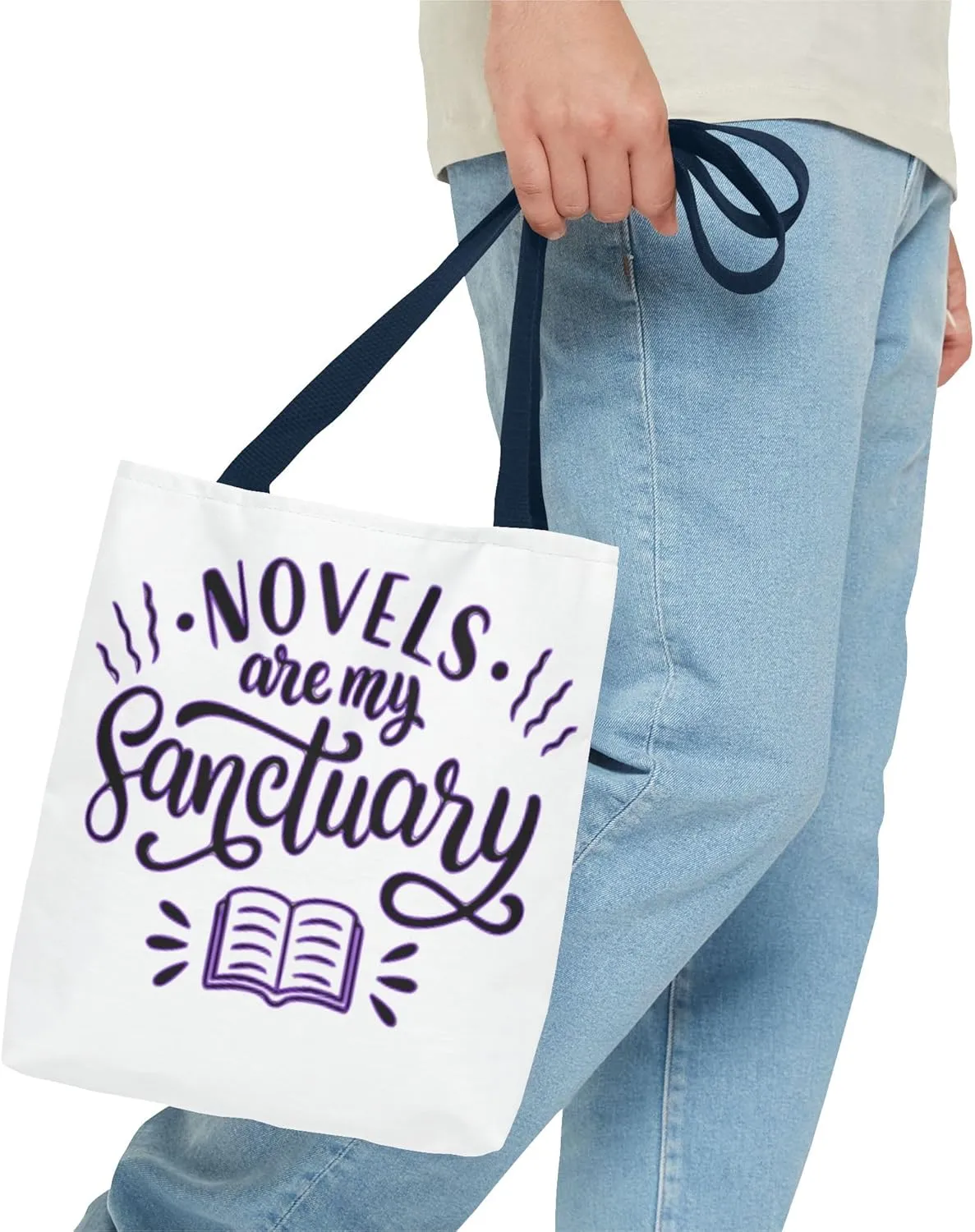 Novels are My Sanctuary Tote Bag - Perfect for Book Lovers & Readers