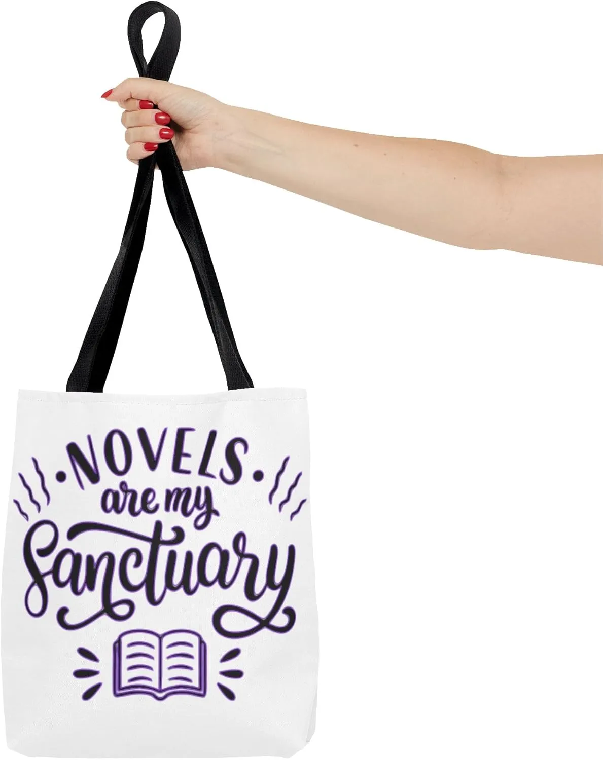 Novels are My Sanctuary Tote Bag - Perfect for Book Lovers & Readers